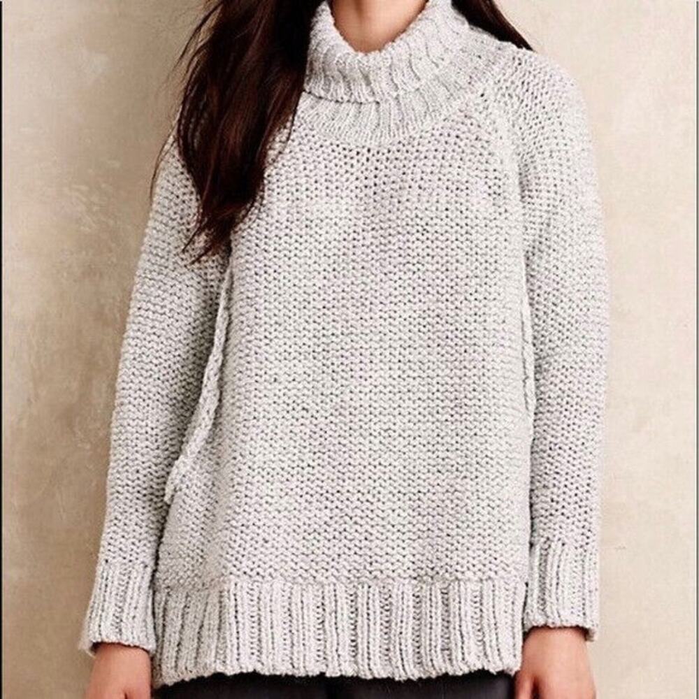 ProjectAJ117 Anthropologie Sweater Gray Wool Mohair Drapey Cowl Neck Cozy M